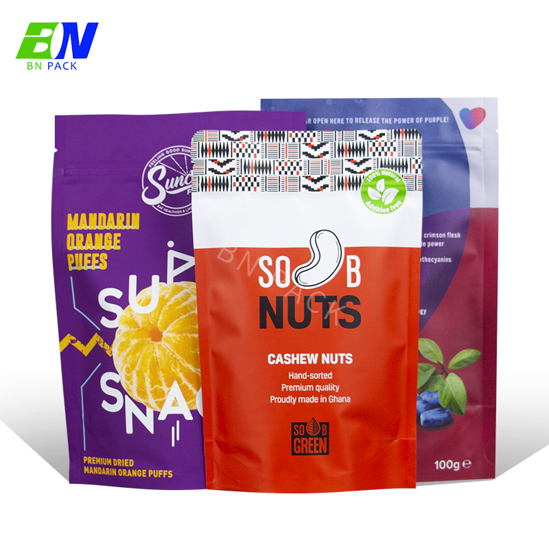 PLA Biodegradable Stand Up Pouch ถุงอาหารสุนัขถุงพลาสติกมีซิป