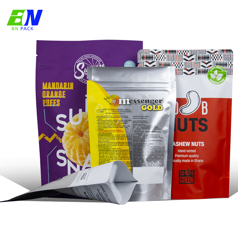 PLA Biodegradable Stand Up Pouch ถุงอาหารสุนัขถุงพลาสติกมีซิป