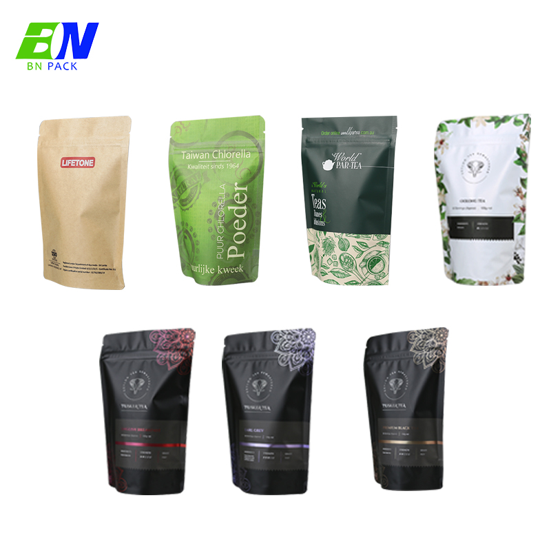 ย่อยสลายได้ทางชีวภาพ 100% Stand Up Pouch ย่อยสลายได้ Stand Up Ziplock Pouch ถุงบรรจุอาหาร