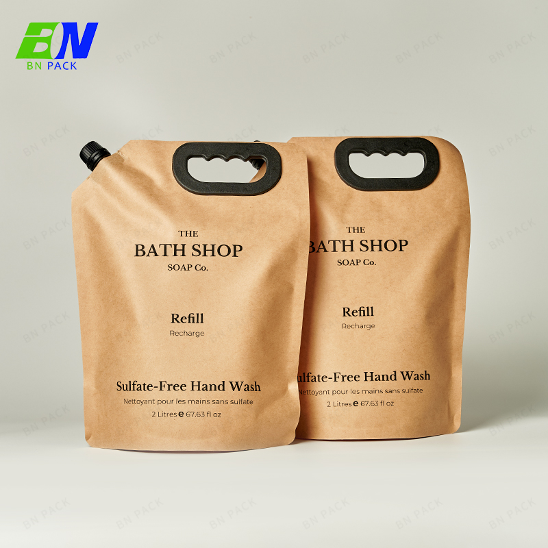 ฟอยล์อลูมิเนียมเกรดอาหาร Stand Up Spout Pouch ถุงน้ำดื่มพลาสติกพิมพ์แบบกำหนดเอง