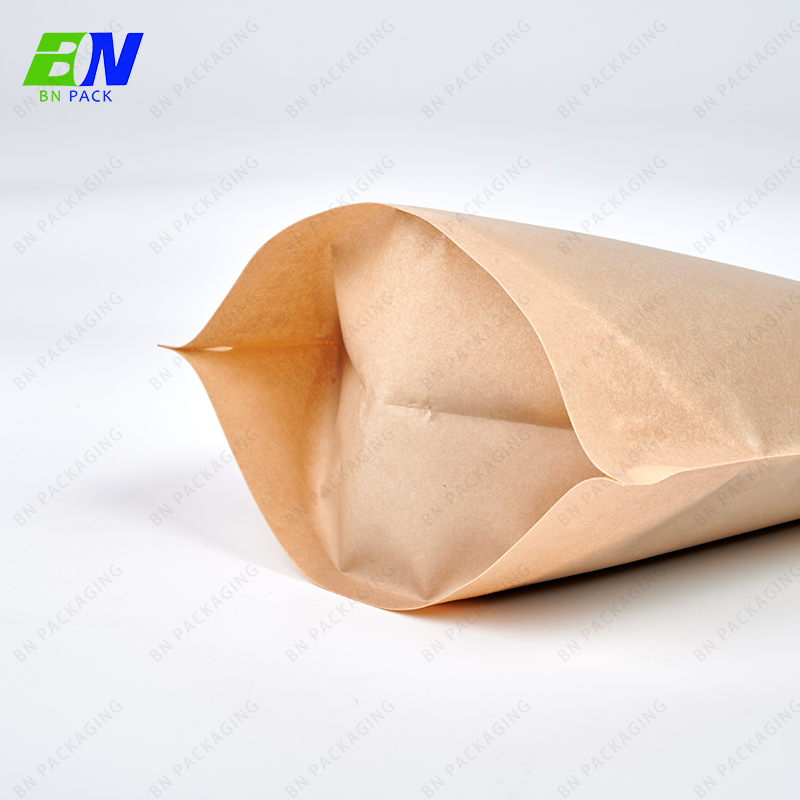 การพิมพ์แบบกำหนดเองวัสดุ PE ถุงรีไซเคิลได้ 100% ถุงกาแฟก้นแบนพร้อมวาล์ว