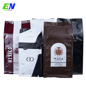 Hot Stamp Flat Bottom Pouch 250g บรรจุภัณฑ์ซองกาแฟเป็นมิตรกับสิ่งแวดล้อม